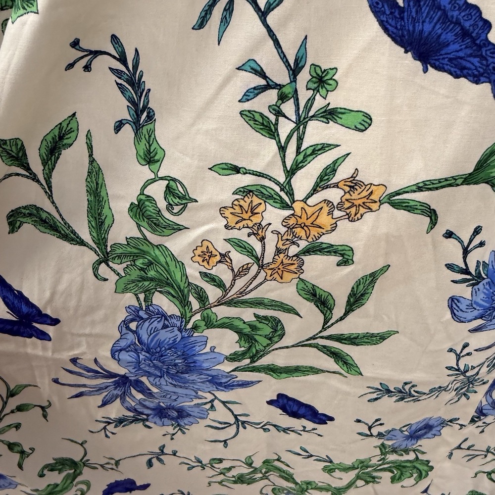 NWOT London Times Maxi Dress Plus 16W Cream & Blue Floral Butterfly Garden - Picture 10 of 14